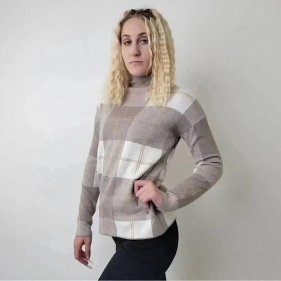 Rachel Zoe NWT plaid cashmere rich sweater size Small - Picture 6 of 6